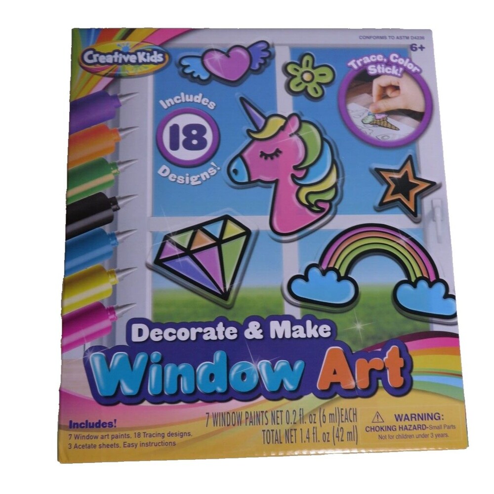 Creative Kids Decorate & Make Window Art Includes 18 Designs!